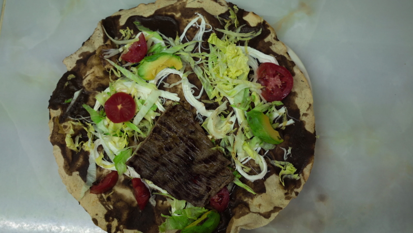 Tlayuda Traditional Mexican Foods from Oaxaca Mexico, 4k shot