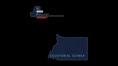 A stylized rendering of the Equatorial Guinea map conveying the modern digital age and its emphasis on global connectivity among people