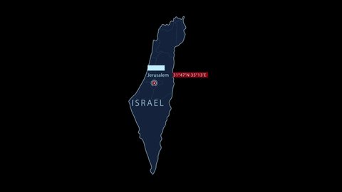 A stylized rendering of the Israel map conveying the modern digital age and its emphasis on global connectivity among people