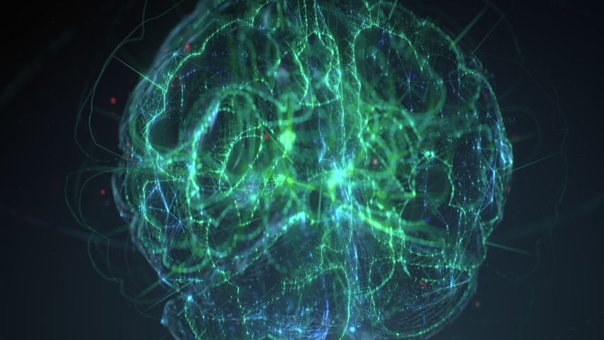 Digital model of the human brain. Brain scan technology concept. Neurosurgery diagnostic | Shutterstock HD Video #1075931417