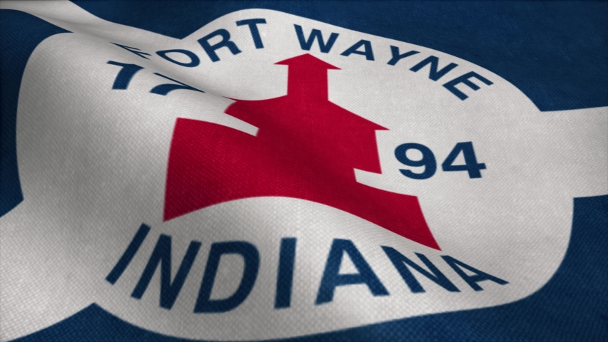 Fort Wayne city flag, city of Indiana in USA or United States of America