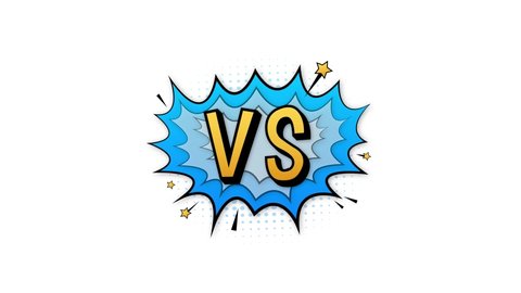 Fight comic speech bubble with expression text VS or versus. Motion graphics.