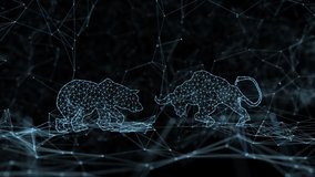 A stock market bull is fighting a bear. Symbolic struggle between stockholders. - Powered by Shutterstock - Get 15% off with code: PIKWIZARD15