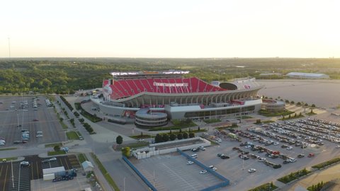 Kansas City , Missouri , United States - 06 13 2021: Aerial View of Arrowhead Stadium before a Kansas City Chiefs Football Game