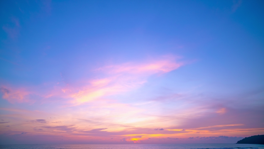 Amazing nature cloudscape Time Lapse clouds at sunset or sunrise time Golden hour weather perfect for digital cinema composition background Timelapse of clouds moving fast over sky