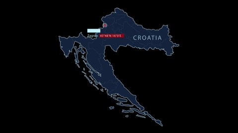 A stylized rendering of the Croatia map conveying the modern digital age and its emphasis on global connectivity among people