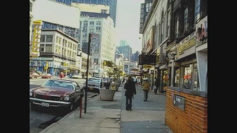 NEW YORK, USA CIRCA 1975: New York Broadway view in 70's