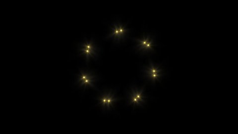 VJ Fractal gold kaleidoscopic background. Background motion with fractal design. Disco spectrum lights concert spot bulb.