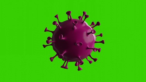 Coronavirus Cell Animated Loop Green Screen 