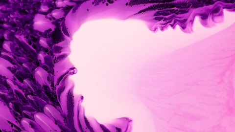Flowing glitter waving surface. High Flow Fluid Painting. Beautiful metallic pink, purple, lilac texture paint close-up. Liquid slow motion Art. Colorful Chaos Turbulence. Video Stok