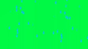 Water drip motion footage for films. Dripping water falls, rain puddles or water spills on green screen