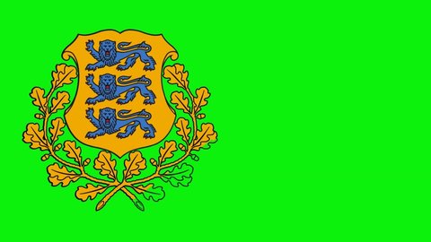 Estonian Emblem animation in green screen. Coat of arms of Republic of Estonia.