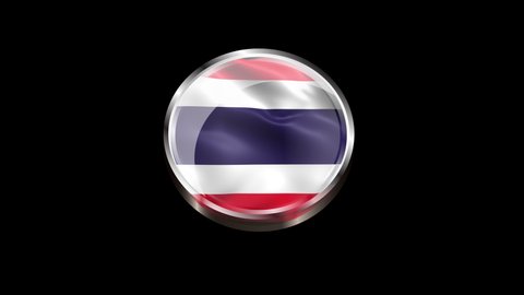 Waving Thailand Flag Isolated on Transparent Background. 4K Ultra HD , Loop Motion Graphic Animation.