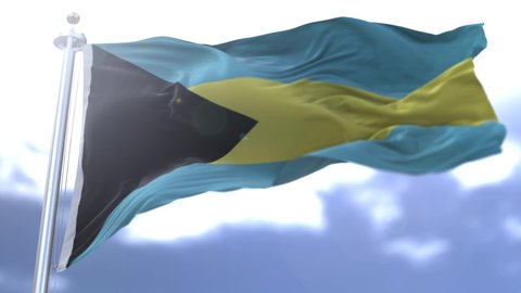 Bahamas flag waving against the sky