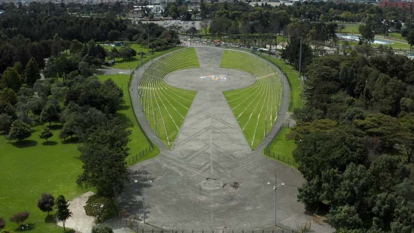 Parque Metropolitano Simón Bolívar in Bogota Colombia. 4K drone video.