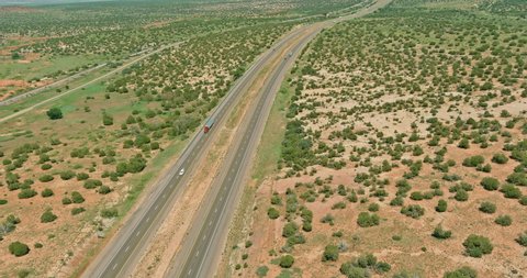 Panoramic view of Texas on this long desert highway with deserted empty in the scenic road