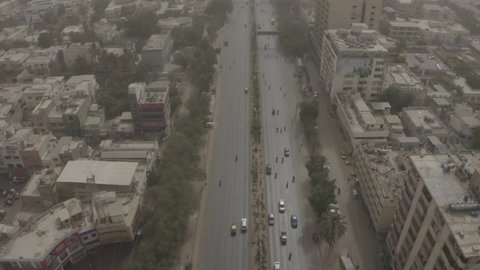 Aerial View of shahrah e faisal Road Karachi - Flat - Moving Up