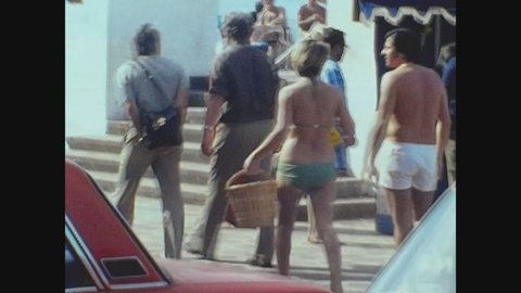 LAS PALMAS, SPAIN DECEMBER 1976: Las Palmas street view in 70's