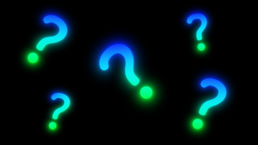Large blue and green question marks in various sizes sway left and right. Seamless loop animation with alpha channel.  Royalty-Free Stock Footage #1076043662