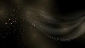 Black and luxury golden wavy abstract motion background with dollar signs. Video animation Ultra HD 4K 3840x2160