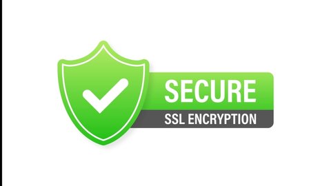 Secure connection icon isolated on white background, flat style secured ssl shield symbols. Protected safe data encryption technology. Motion graphics.