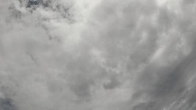 The sky is covered with clouds. High cloudiness, cloudy weather, time-lapse.
