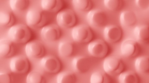 Abstract Organic Dots Surface Loop 1 Light Red: smooth red surface with many round dots. Dotted texture. Surface with bumps. Spherical pattern. Touch sensation. Seamless loop. 
