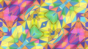 Colorful Diagonal Kaleidoscope Loop 1 Multicolor: abstract rotating kaleidoscope effect. Complex pattern. Colorful geometric design. Fractal animation. Exotic background. Seamless loop. 
