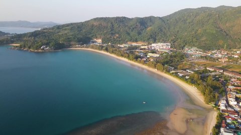 4k Aerial Side View Kamala Beach Stock Footage Video (100% Royalty-free ...