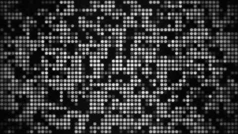 Beautiful abstract black and white digital led light and glowing dots geometric seamless looping. grid type background. Digital Art. Computer animation. Modern motion design. Video. Loopable. LED.4K