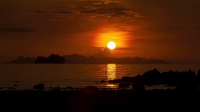 ko samui 4k timelapse video beautiful sunset sky, at Phangka beach koh samui thailand