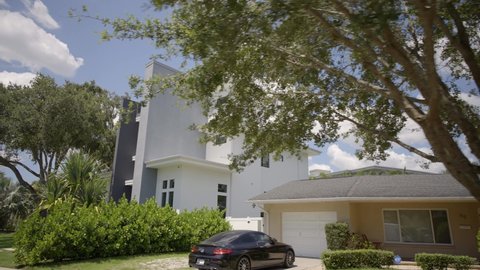 Tampa, FL, USA - July 16, 2021: Modern homes in Tampa FL USA 4k 60fps