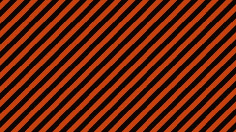 Black and orange diagonal stripe background (seamless loop)