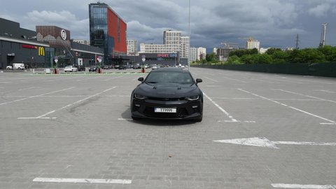 Kyiv, Ukraine - 06.06.2021: Circle view around Chevy Camaro