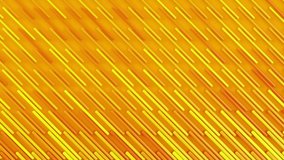 Moving yellow lines on orange background, trendy minimal 3d looping animation, creative geometric pattern with rectangle blocks, surreal bright hot summer modern seamless backdrop.