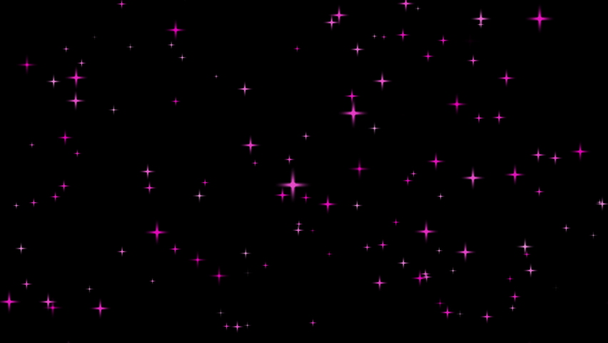 abstract pink animated sparkling cartoon stars - isolated on black background - seamless loop Royalty-Free Stock Footage #1076174495