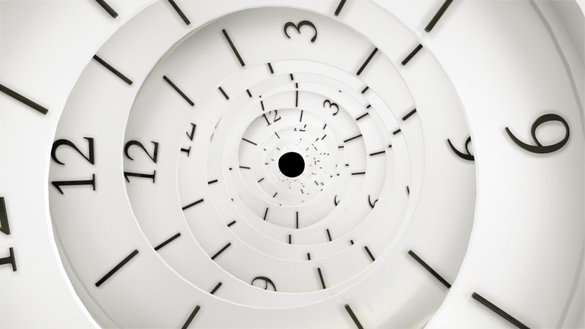 Classic Clock time. Spiral Clock Zoom Motion. Transparent background Royalty-Free Stock Footage #1076180993