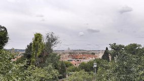 Time Lapse video of a glimpse of the panorama of Rome which also shows the dome of St. Peter's in the Vatican.