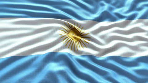 4K National Animated Sign of Argentina, Animated Argentina flag, Argentina Flag waving, The national flag of Argentina animated.