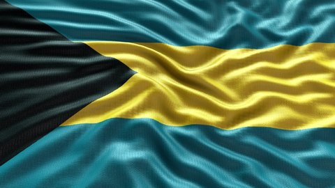 Bahamas flag is waving 3D animation. Bahamas flag waving in the wind. National flag of Bahamas. flag seamless loop animation. high quality 4K resolution.