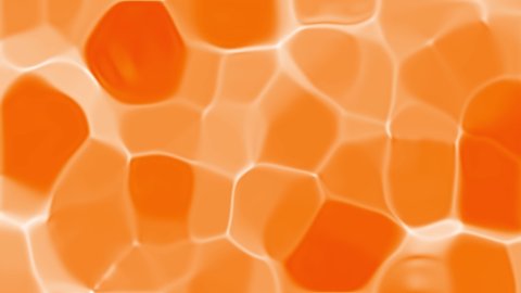 Wave orange caustics Background. Organic abstract white caustic water liquid ripple texture pattern on a orange minimalist background. Pure, clean blue water in the pool.  3D Animation loop. 4K