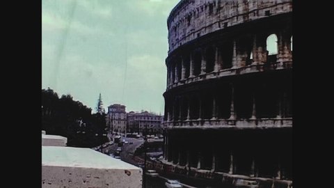 ROME, ITALY 28 APRIL 1974: Rome colisium view in 70's