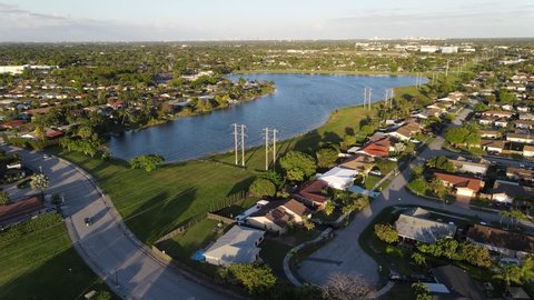 Drone Shot of kendall lakes, Miami Dade FL