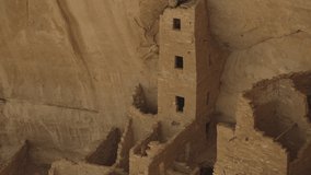 High angle view of ancient dwellings at Mesa Verde National Park  Cortez, Colorado, United States