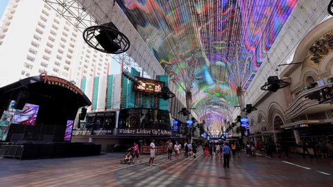 Las Vegas, JUN 4, 2021 - Morning view of the Fremont Street Experience