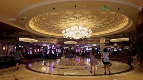 Las Vegas, JUN 3, 2021 - Interior view of the Bellagio Hotel and Casino