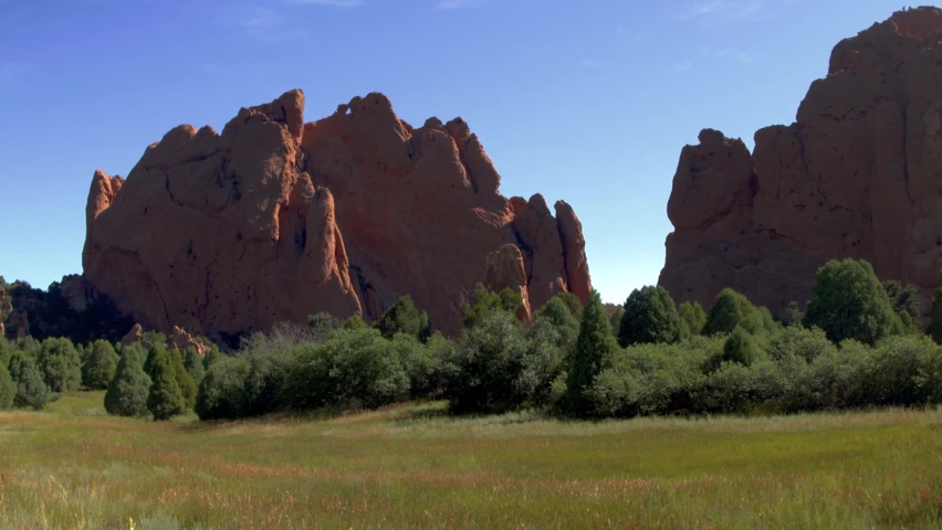 Red Rock Formation with Trees, Garden of the Gods, Colorado