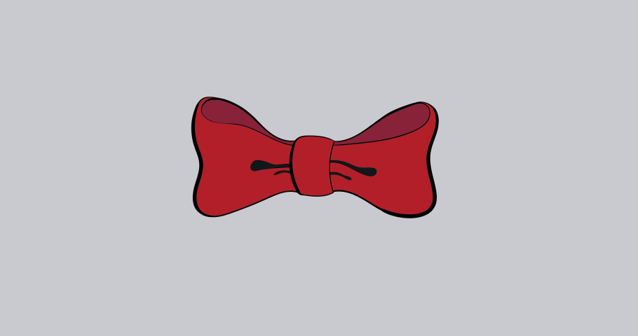 Animation of red bow repeated on grey backgroud. fashion and accessories background pattern concept digital animation.