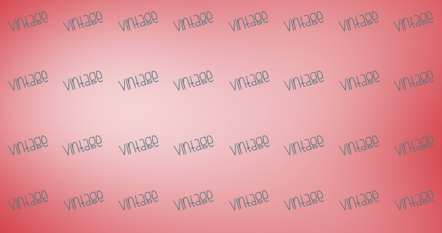 Animation of vintage text repeated on red backgroud. fashion and accessories background pattern concept digital animation.