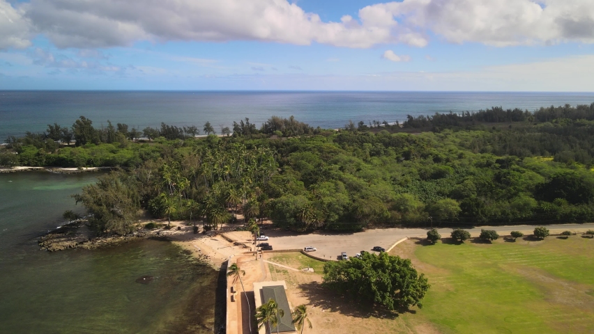drone view of an abandoned airstrip in haleiwa hawaii